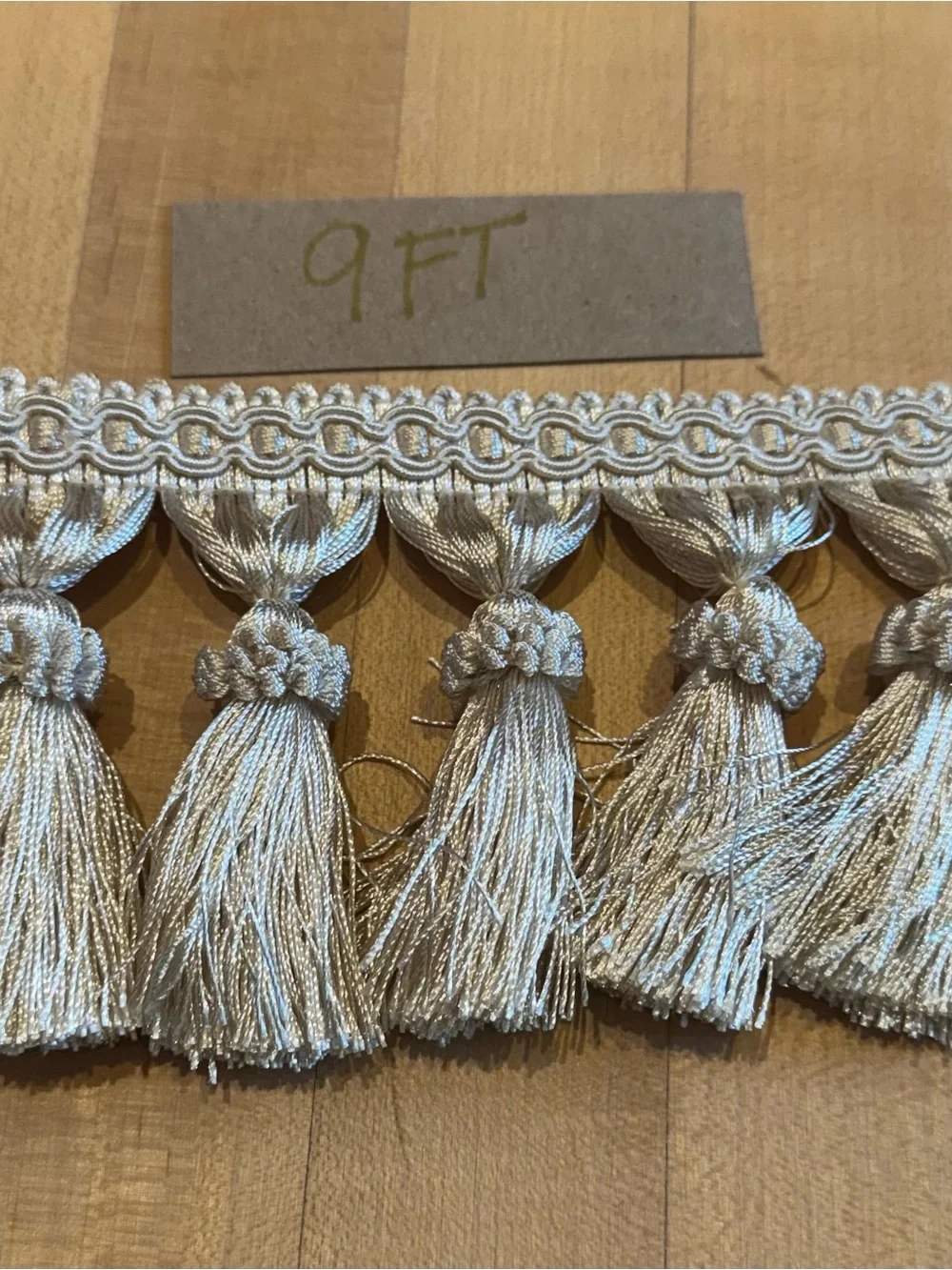 Scalamandre passementerie Tassel Fringe Trim in Ivory/champagne 3 yards